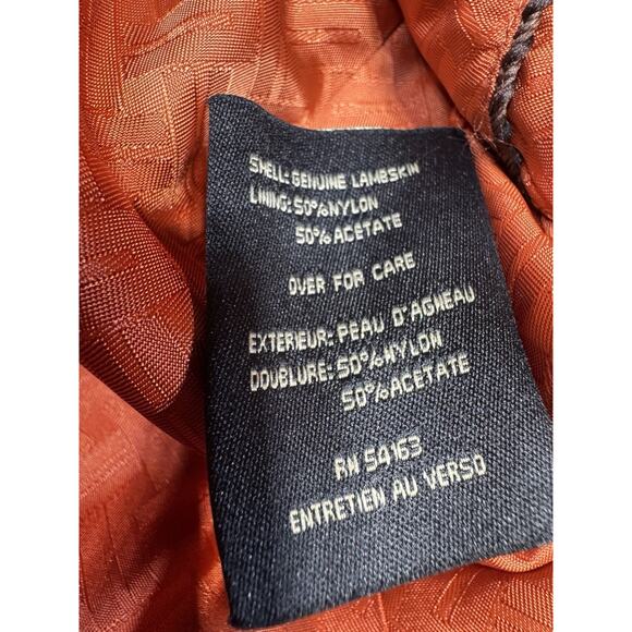 Cole Haan Red Clay Lambskin Full Zip Jacket Sz 8 Front Tailored Moto Blazer - Picture 7 of 9